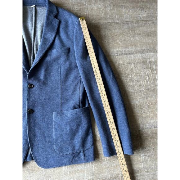 Todd Snyder Mayfair Fit Italian Knit Blazer Mens 40R Blue Cotton Sport Coat - Picture 8 of 12